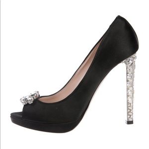 Miu Miu Embellished Satin Pumps